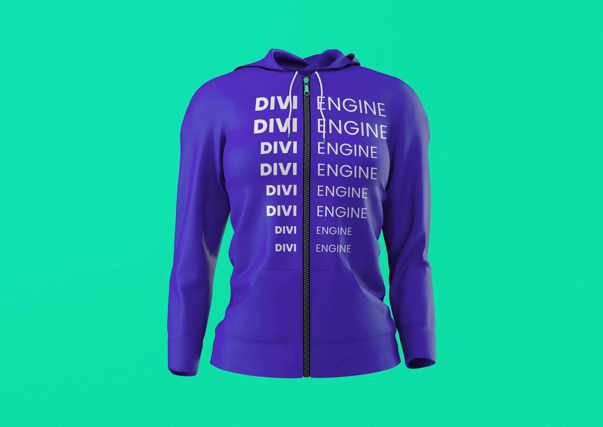 Hoodie-Women-2.jpg Purple Divi Engine Text Zipper Hoodie - Image 1